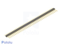 0.100" (2.54 mm) Breakaway Male Header: 1x40-Pin, Straight