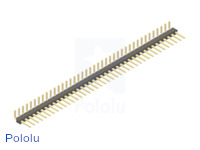 0.100" (2.54 mm) Breakaway Male Header: 1x40-Pin, Right Angle