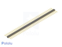 0.100" (2.54 mm) Breakaway Male Header: 1x40-Pin, Straight, Double-Sided