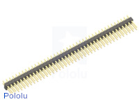 0.100" (2.54 mm) Breakaway Male Header: 2x40-Pin, Straight