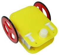 Example of small robot chassis with a press-fit plastic ball caster.