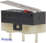 Mini Snap-Action Switch with 13.5mm Lever: 3-Pin, SPDT, 2A