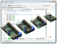 Pololu Maestro USB servo controllers.