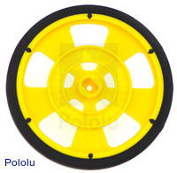 Solarbotics GMPW-Y YELLOW Wheel with Encoder Stripes, Silicone Tires