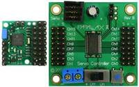 Pololu Micro Serial Servo Controller next to a Parallax Servo Controller.