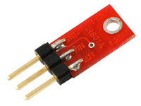 An example of soldering header pins parallel to QTR-1A PCB for compact installation.