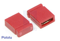 0.100" (2.54 mm) Shorting Block: Red, Top Closed