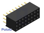 0.100" (2.54 mm) Female Header: 3x8-Pin, Straight