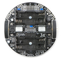 Top view of the Pololu 3pi robot without batteries or LCD.