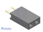 0.100" (2.54 mm) Female Header: 1x2-Pin, Straight
