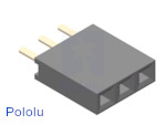0.100" (2.54 mm) Female Header: 1x3-Pin, Straight