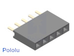 0.100" (2.54 mm) Female Header: 1x5-Pin, Straight