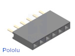 0.100" (2.54 mm) Female Header: 1x6-Pin, Straight