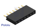 0.100" (2.54 mm) Female Header: 1x7-Pin, Straight