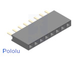 0.100" (2.54 mm) Female Header: 1x8-Pin, Straight