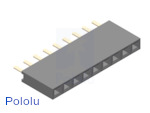 0.100" (2.54 mm) Female Header: 1x9-Pin, Straight