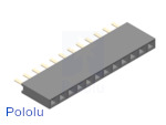 0.100" (2.54 mm) Female Header: 1x12-Pin, Straight