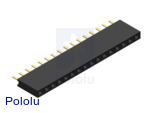 0.100" (2.54 mm) Female Header: 1x16-Pin, Straight