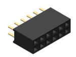 0.100" (2.54 mm) Female Header: 2x6-Pin, Straight