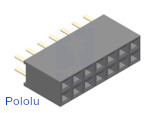 0.100" (2.54 mm) Female Header: 2x7-Pin, Straight