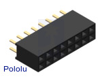 0.100" (2.54 mm) Female Header: 2x8-Pin, Straight
