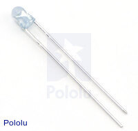 T1 (3mm) Blue LED with Light Blue Diffused Lens