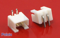 2.5 mm Shrouded Male Connector: 2-Pin, Right Angle