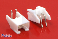 2.5 mm Shrouded Male Connector: 2-Pin, Right Angle Extended
