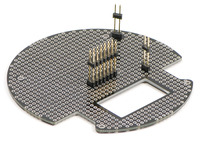 Bottom view of 3pi expansion kit with cutouts (black solder mask version).